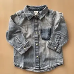 美品H&M80cmデニム長袖シャツ