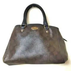 COACH ブラウンレザーハンドバッグ美品
