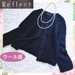 日本製♥ リフレクト　ツイードニットノーカラージャケットウールジャケット　334