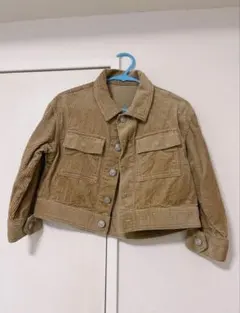 コーデュロイ クロップドジャケット ベージュ