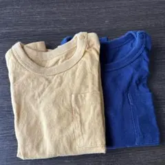 まとめ売り長袖Tシャツ 2枚セット ユニクロ オレンジ ネイビー男女 春秋