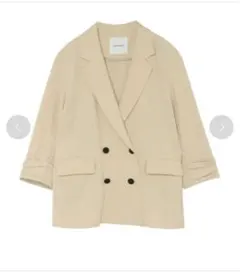 ラグナムーン　バイカラーボタンジャケット　ベージュ