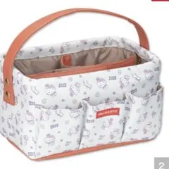 新品♡仕切り付収納ケース　ハローキティ　ピンク　小物入れ　レトロ　オレンジ