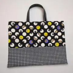 ハンドメイド　レッスンバッグ　絵本袋　動物柄