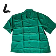 【グリーン】シャツ L 緑色 半袖 Tシャツ