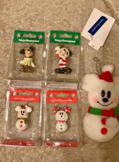 ディズニーキャラクターグッズセット　ミッキークリスマス　オーナメント　雪だるま