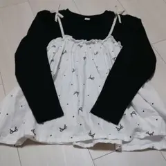 アプレレクール　リボン柄　ドッキングトップス　120サイズ