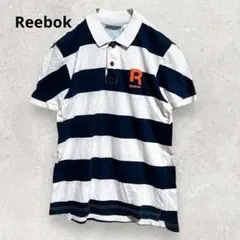​Reebok クラシック ボーダーポロシャツ M 綿100% 爽やか アメカジのサムネイル