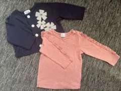 hakka baby 花刺繍 長袖・トップスセット