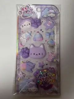 ねこ　肉球マスコットのついた　もちプニューステッカー　クラックス　シール