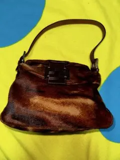 フェンディ マンマバケット ショルダーバッグ ハラコレザー ブラウン