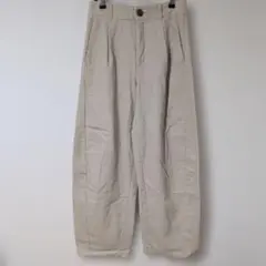 GU【S】カジュアルパンツ　コーデュロイ　無地　冬　秋　ベージュ系