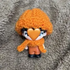 ニット帽マフラーセット　オレンジ　SnowMan　すのチルソフビ　ぬい服