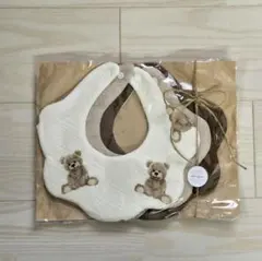 スタイ3枚セット くま柄/ベージュ/ブラウン