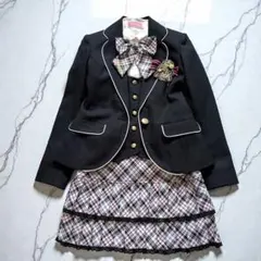 卒服 150 金ボタン 8点セット フォーマル 黒 リボン ベスト メゾピアノ