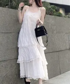 ワッシャーティアードキャミワンピース