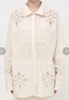 2WAY MESH DAMASK EMBROIDERY HOOD BLOUSE - メルカリ