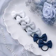 ハンドメイド　キッズリボンヘアゴム6個セット