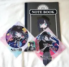Ado ノート＆コースター＆シールセット　くら寿司