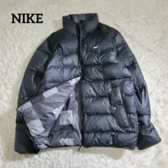 美品☆NIKE　ダウンジャケット　リバーシブル　ワンポイント　ヌプシ　肉厚　L