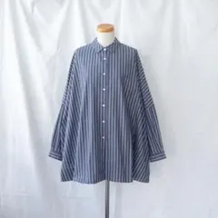 【未使用品】スティールエコンフォール　ストライプビッグブラウスのサムネイル