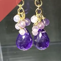 ARTIDA OUD】タンザナイト ティアドロップス ピアス キャッチなし
