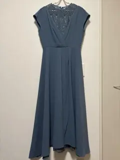 ガール GIRL ベルト付きカシュクール風レース切替フレア結婚式パーティードレス