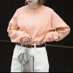 coen 春色　カーディガン　サーモンピンク