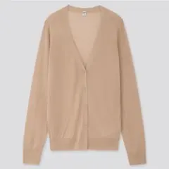 UNIQLO ライトVネックカーディガン ベージュ S