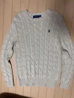 Polo Ralph Lauren ケーブルニットセーター M ライトグレー