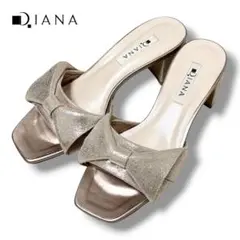 新品 DIANA ダイアナ リボンミュールサンダル チャンキーヒール