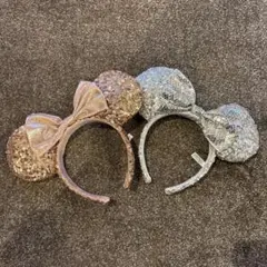 ミニー耳カチューシャ ピンク シルバー