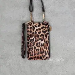 マルチミニ ポシェット 豹柄 ヒョウ ポーチ 財布 シンプル カードケース 美品