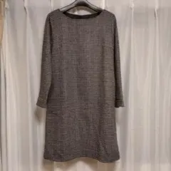 チェック柄 ひざ丈 ワンピース