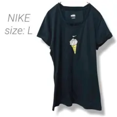 【ナイキ】NIKE プリントTシャツ スポーツウェア フィットネス L ネイビー