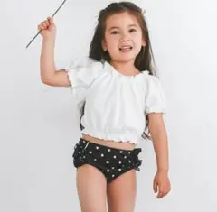 ドットチェック柄ショート丈セパレートスイムウェア(110cm)