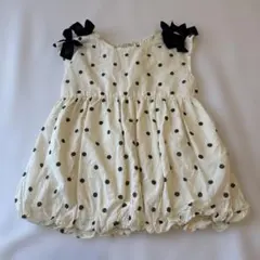 プティマイン　ノースリーブ　リボン　ドット　トップス　130