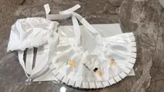 【美品】お宮参り　帽子&よだれかけ　白色　男女兼用