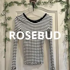 ROSE BUD 白黒ボーダー 長袖Tシャツ サイズF