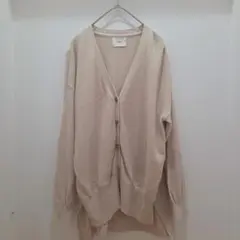 【美品✨️】greenグリーンメッシュ異素材Vネックカーディガンスリット入