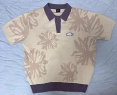 【美品】HUF ハフ FLOWER KNIT POLO フラワー ニットポロ S