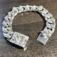 925刻印 喜平チェーン ローリングストーンズ風 メンズブレスレット新品