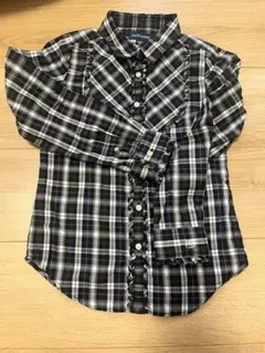 ラルフ・ローレン ネイビー系チェック 長袖シャツ 120cm