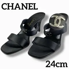良品 CHANEL シャネル サンダル ミュール ココマーク Vintage 黒
