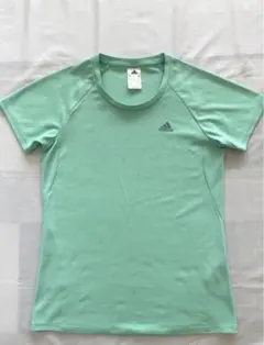 283m◆adidas◆レディースLミントグリーン◆トレーニングシャツ