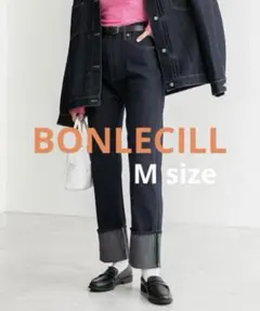 BONLECILLカラーステッチロールアップハイウエストデニムパンツMsizeのサムネイル
