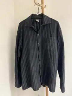 agnis b. Homme ブラックストライプシャツ サイズ1