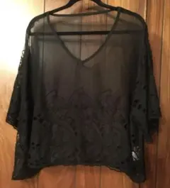 レース　未使用　新品刺繍　ラディエイト radiate 黒　シースルーのサムネイル