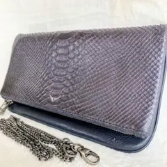 Zadig&Voltaire パイソン チェーン ショルダーバッグ ブラック