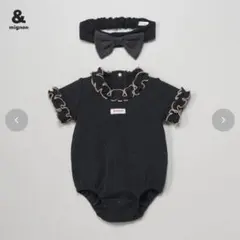 &mignonヘアーバンド付ロンパース 70